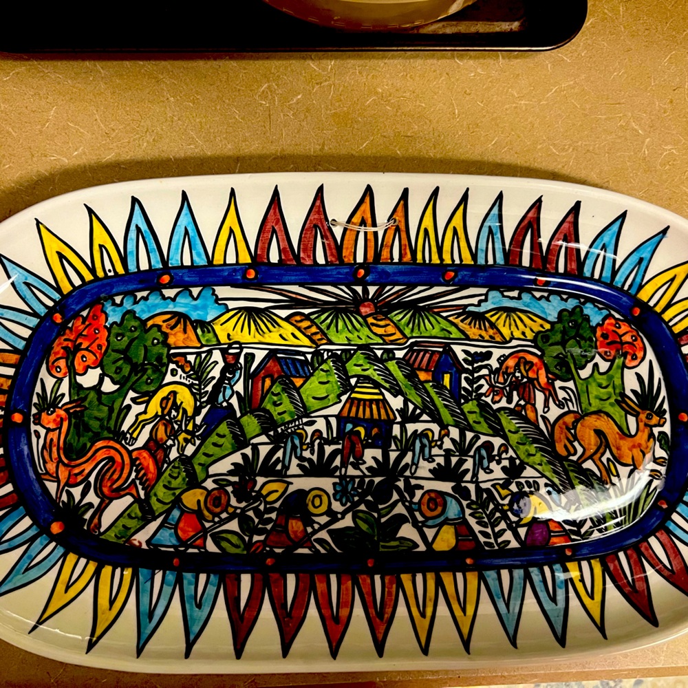 Platter 18  x 10  Jesus Roman Xalitla Guerrero Mexican Hand Painted